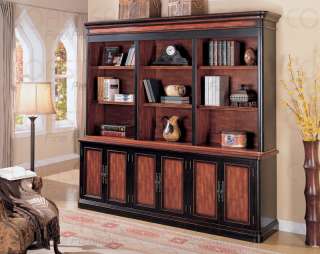 Two Tone Display Bookcase Cabinet Hutch   FREE S/H  