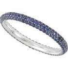 band ring sterling silver blue white cz eternity band ring