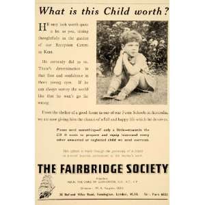 1953 Ad Fairbridge Society Child Immigrants Migration   Original Print 