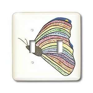   Mosaic Butterfly Painting   Light Switch Covers   double toggle switch