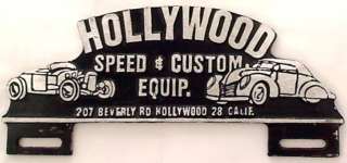 Hollywood speed custom Automobile License plate topper #E628  