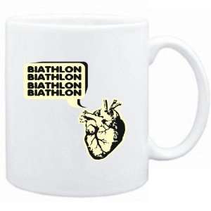  Mug White  Biathlon heart  Sports