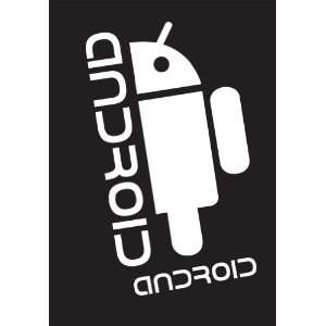  Android Google Sticker Decal. Peel and Stick. White 