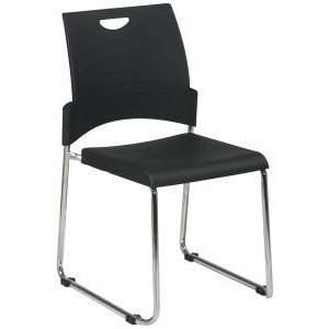  Office Star   Sled Base Stacking Chairs With Chrome Finish 