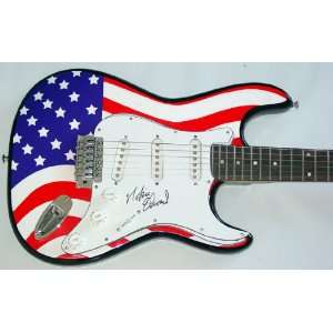   Edwards Autographed Signed USA Flag Guitar PSA/DNA: Everything Else