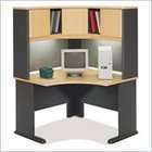   Advantage Series Corner Computer Desk with Hutch in Beech and Gray