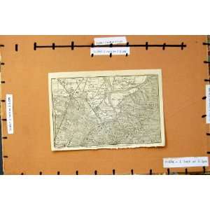  1913 MAP RIVIERA CORSICA STREET PLAN TOWN TORINO
