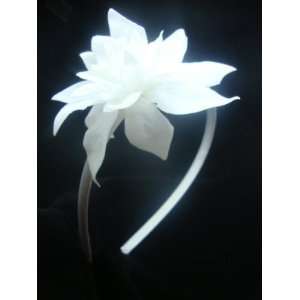  White Iridescent Poinsettia Flower Headband Everything 