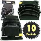 Generic Professional 10 Pocket Leather Tool Bag Pouch   Black