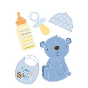  Blue Teddy Bear Sticker Sheet: Office Products