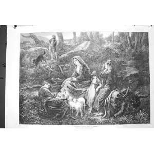    1872 Highland Pastoral Sheep Children Dog Shepherd