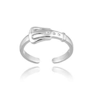 Sterling Silver Belt Buckle Toe Ring: Jewelry