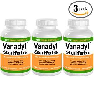  3 BOTTLES Vanadyl Sulfate 540 total Capsules 10mg Muscle 