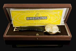 Vintage Breitling Top Time 18k Yellow Gold Chronograph Mens Watch 