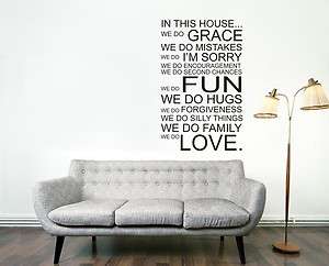   sticker wall art   IN THIS HOUSE   24 Tall x 15 wide   We Do Grace