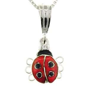  Spotted Red Ladybug Pendant w/ Necklace by Zarah 