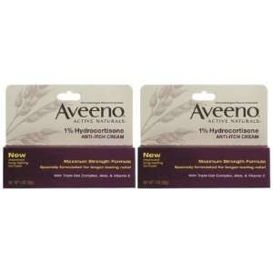Aveeno 1% Hydrocortisone Anti, Itch Cream, Maximum Strength, 2 ct 