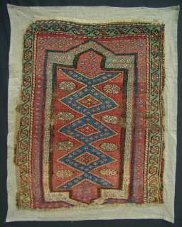   ANTIQUE ANATOLIAN SMALL PRAYER RUG or YASTIK. NOW CONSERVED. SUPER