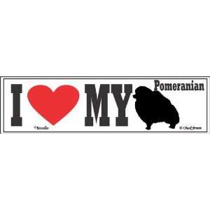  Bumper Sticker I Love My Pomeranian 