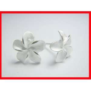  Solid Sterling Silver Flower Dangle Earrings .925 #1767 