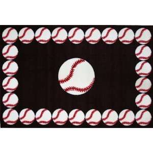   Collection Baseball Time 39X58 Inch Kids Area Rugs: Furniture & Decor