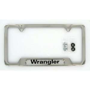   Jeep Wrangler Polished Stainless Steel Wrangler Logo License Frame