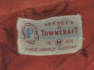 50s Vintage Penneys Towncraft Looped Mens Shirt Rayon  