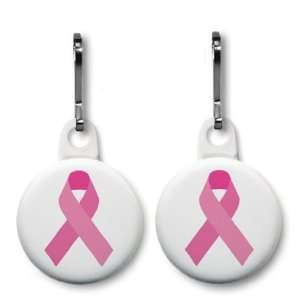   Awareness Pink Ribbon 2 Pack 1 inch Zipper Pull Charms Everything