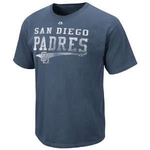 Majestic San Diego Padres Empty Bullpen Pigment Dyed T Shirt   Navy 