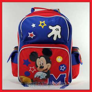 Disney Mickey Mouse Stars 16 Backpack   Book Bag School Boys 