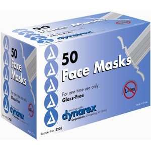  Dynarex 2206 Face Mask Surg w/Ties & Plastic Shield 4/50 