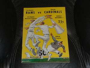 1949 CHICAGO CARDINALS AT LA RAMS FOOTBALL PROGRAM  