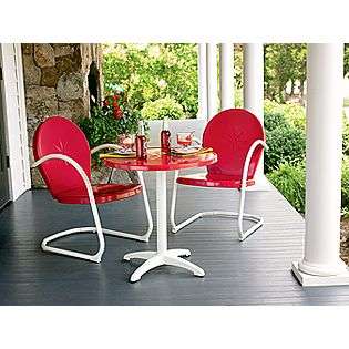 Retro Steel Clam Chair   Red  Garden Oasis Outdoor Living Patio 