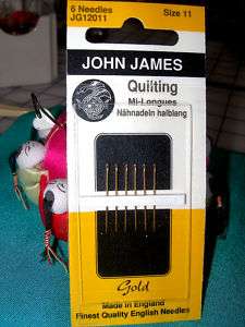 John James Gold Quilting Needles – England’s finest  