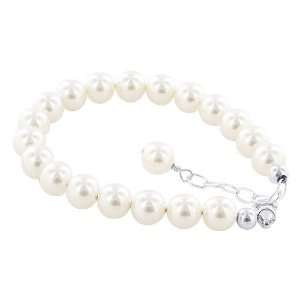 Sterling Silver Imitation White Freshwater Pearl Sterling 