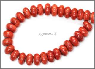 30 Red Sponge Coral Rondelle Roundel Beads 12mm #63069  