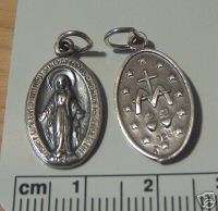 Sterling Silver Religious Mary Miraculous Medal Charm  