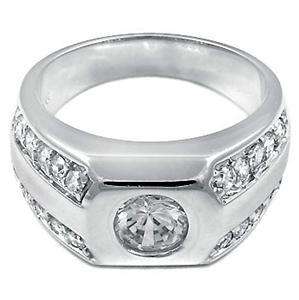 925 STERLING SILVER CZ 16 MENS RING Size 5.5 7 Band  