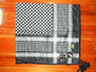 Black Arab Shemagh Head Scarf Neck Wrap Authentic Best Cottton 