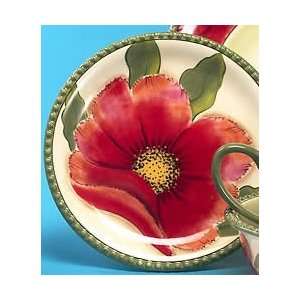  Clay Art Wild Poppies Salad Plates: Kitchen & Dining
