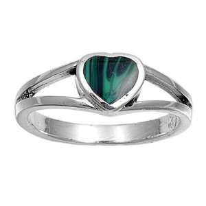  Silver Ring with Stone   Green Agate   Height 7mm, Size 