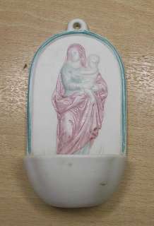 Vintage Holy Water Font 1900 Madonna / Mary #AE  