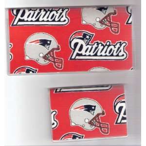 Checkbook Cover Debit Set Made with NFL New Englad Patriotics Fabric