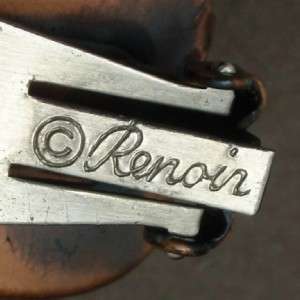 Renoir Set Cuff Bracelet and Earrings Vintage Copper Espana  