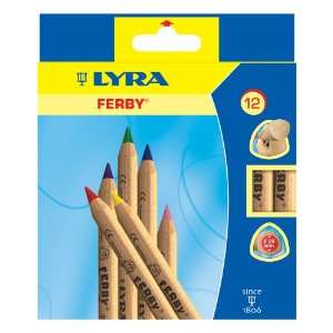  LYRA Ferby Unlacquered Triangular Giant Colored Pencils, 6 