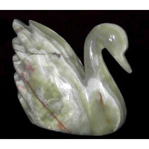  Onyx Stone Swan Sculpture, Swan Decor Gift Statue   Large 