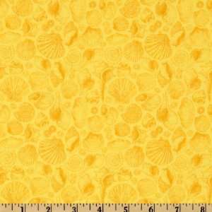  44 Wide Sea Shells Yellow Fabric By The Yard: Arts 