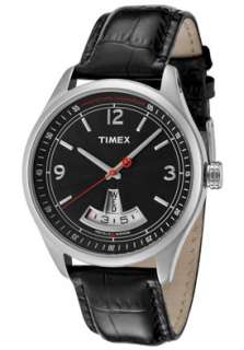 Timex Watch 2N216 Mens T Series Black Guilloche Dial Shiny Black 