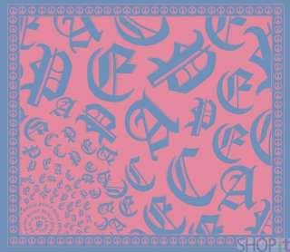 New A&G Amal Guessous Silk Scarf Pink Blue Peace 40x46  