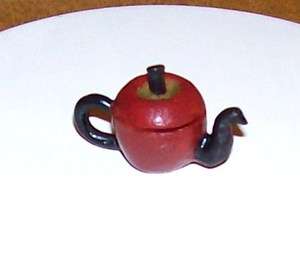 Dollhouse Miniature Red Apple Shaped Tea Pot  